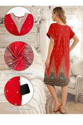 Cotton Nightgown House Dress Nightgown Lace V Neck SALE